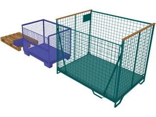 Loads [Lattice Boxes and Europallet] 3D Model preview