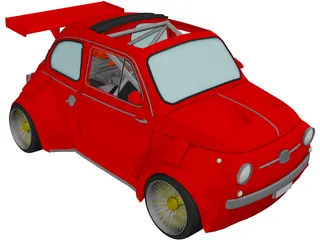 Fiat Lancia 500 RS4 Rally Car 3D Model preview