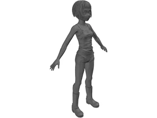 Female Character Young 3D Model preview