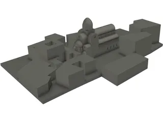 Sibenik Castle 3D Model preview