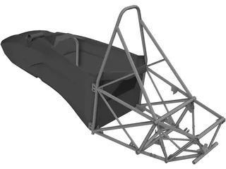 Formula SAE Monocoque and Frame 3D Model preview