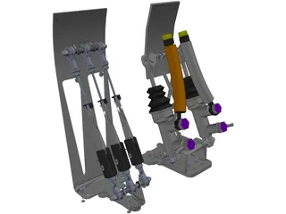 Pedalbox for Racing Car 3D Model preview