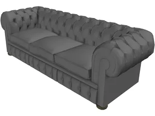 Chesterfield Sofa 3D Model preview