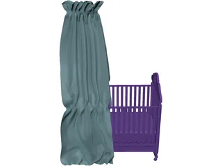 Baby Cradle 3D Model preview