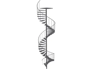 Spiral Stairs 3D Model preview