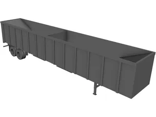 Hopper Bottom Trailer 3D Model preview