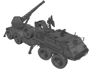 M85 6X6 Self Propelled Cannon 3D Model preview