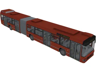 Volvo Bus Double 3D Model preview