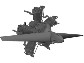 Motor Radial Engine 3D Model preview