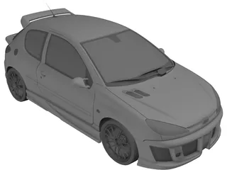 Peugeot 206 GTi 3D Model preview