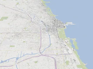 Chicago City Map 3D Model preview