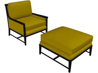 Henredon Clarice Chair 3D Model preview