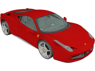 Ferrari 458 Italia 3D Model preview