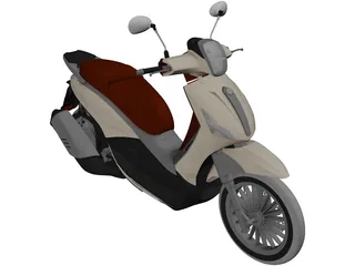 Piaggio Beverly Tourer 200cc Scooter 3D Model preview