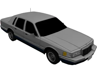 Lincoln Towncar (1991) 3D Model preview