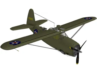Curtiss O-52 Owl 3D Model preview
