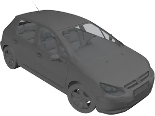 Peugeot 307 3D Model preview