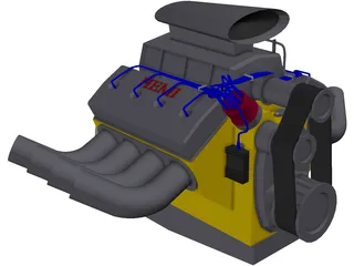 Hemi V8 Engine 3D Model preview