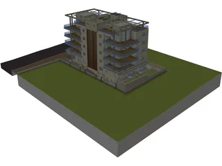 Apartment Building 3D Model preview