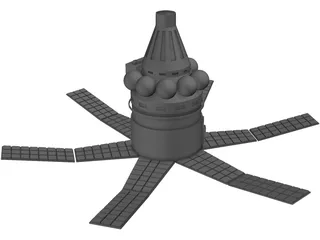 Military Satellite Flash 1T 3D Model preview