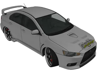 Mitsubishi Lancer Evo X [Tuned] 3D Model preview