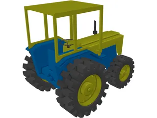 Toy Tractor 3D Model preview
