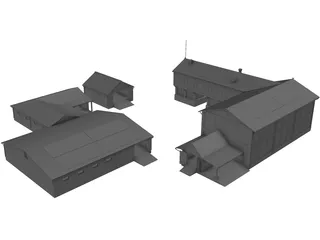 Farm Buildings 3D Model preview