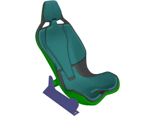 Carbon Fiber Seat with Rails 3D Model preview