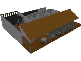 Cafeteria 3D Model preview