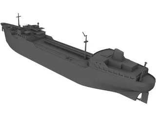 Tanker Ship 3D Model preview