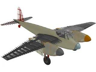 de Havilland Mosquito RC Plane 3D Model preview