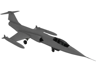 Lockheed F-104 Starfighter Jet Airplane 3D Model preview