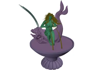 Medusa Fountain 3D Model preview
