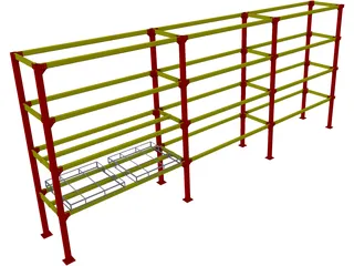 Pallet Rack Heavy Duty 3D Model preview