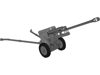 ZiS-3 76mm Divisional Gun M1942 3D Model preview