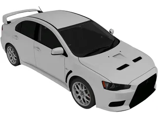 Mitsubishi Lancer Evolution X (2008) 3D Model preview