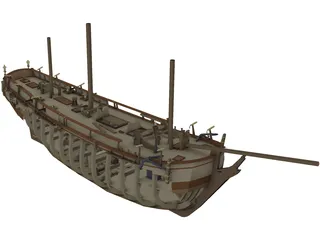 HMS Bounty with Interior 3D Model preview