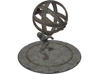 Ruins Statue 3D Model preview