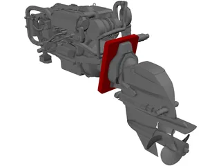 Yanmar Diesel Engine 3D Model preview