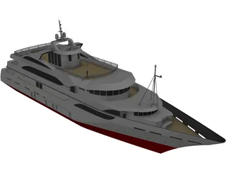 Yacht 3D Model preview