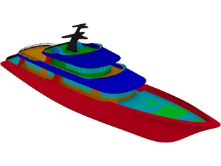 Super Yacht 155feet 3D Model preview