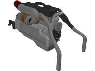Heavy Duty Diesel Engine 3D Model preview