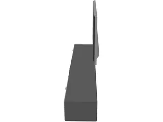 TV Wall 3D Model preview