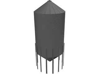Hopper Tank 15 Foot 8 Ring 3D Model preview