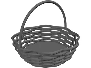 Basket with Handle 3D Model preview