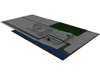 Factory Building 3D Model preview