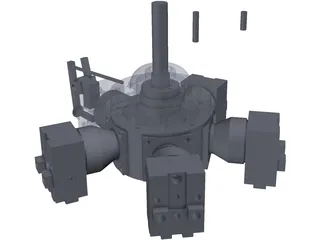 Liney Halo Radial Steam Engine 3D Model preview