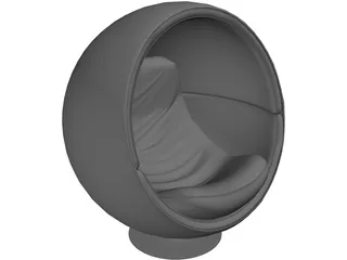 Egg Chair 3D Model preview