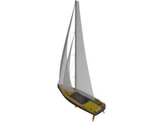 Sail Boat 3D Model preview