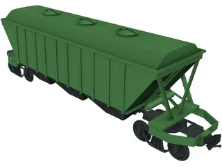 Railway Train Wagon 3D Model preview